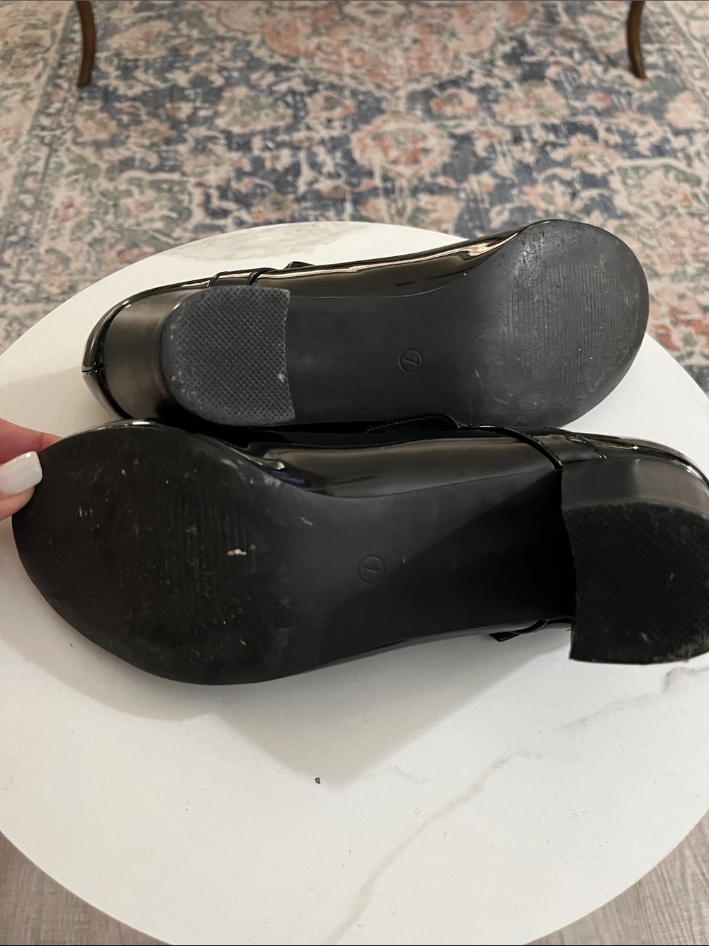 Hush Puppies Black Patent Mary Jane Pumps - Picture 9 of 13